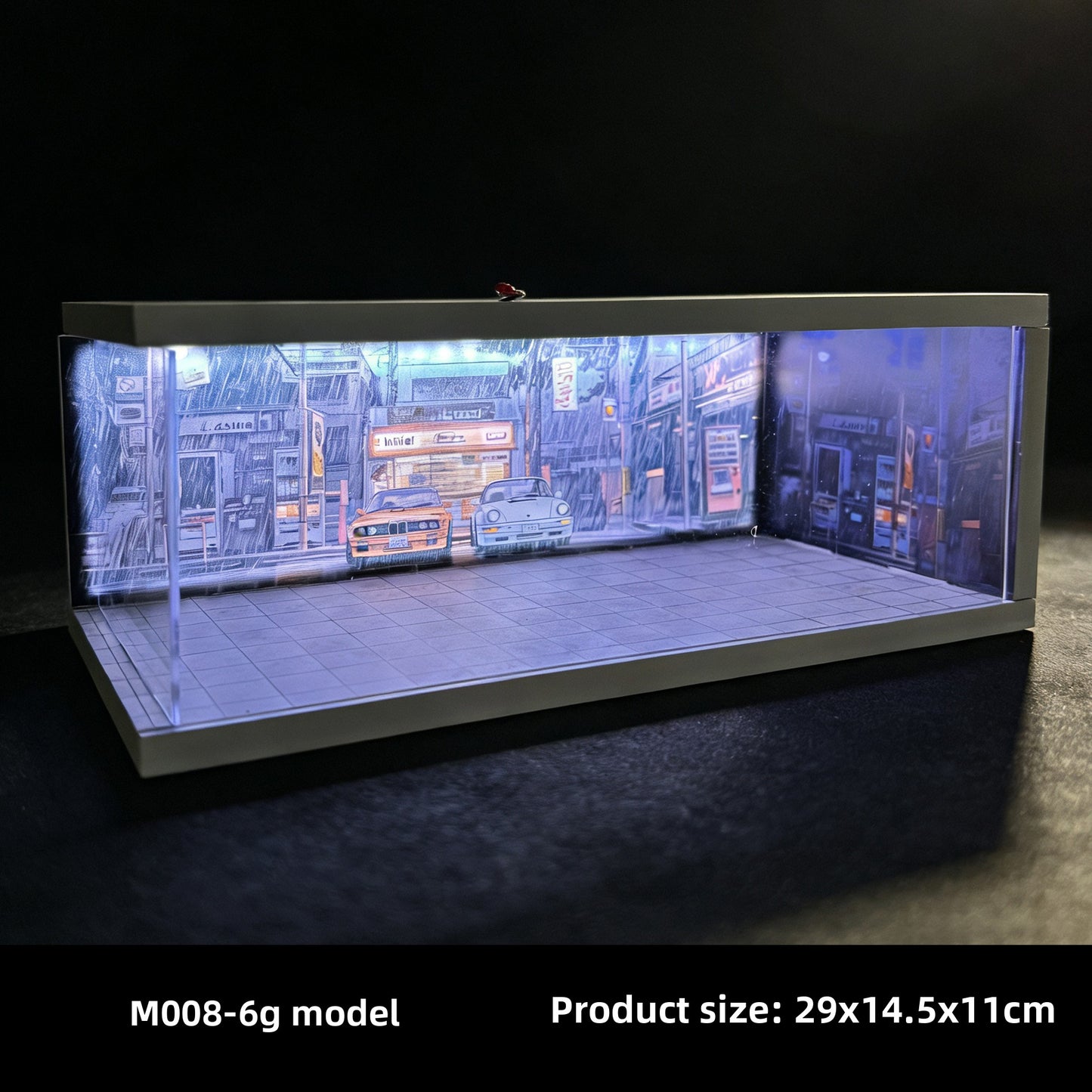 Cyberpunk LED Diecast Display Garage β 1:64 Collector Diorama ππ