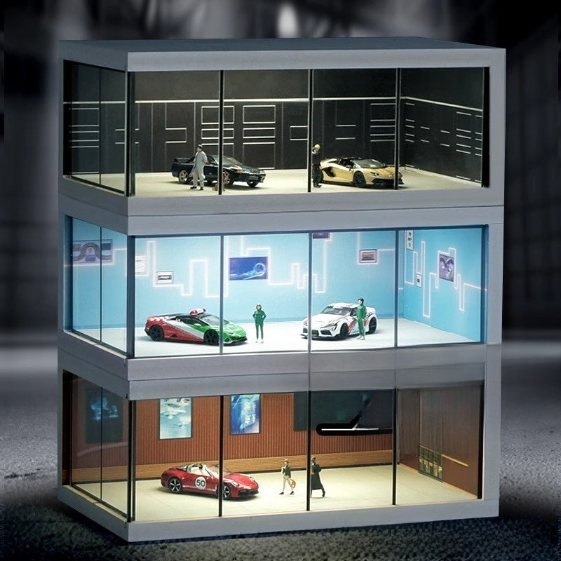 Luxury LED Collector Showroom Display – 1:64 Garage Diorama 🏎️✨