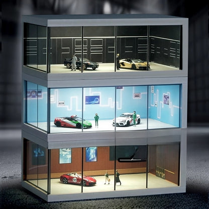 Luxury LED Collector Showroom Display – 1:64 Garage Diorama 🏎️✨