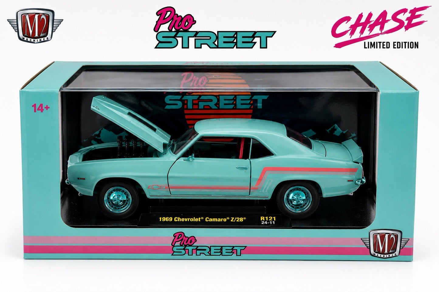 M2 Machines 2024 Pro Street 1969 Chevrolet Camaro Z28 1/24 Scale Model R121