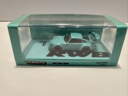 Tarmac Works T64-037-TIF 1/64 Scale RWB Porsche 964 Tiffany Teal Blue