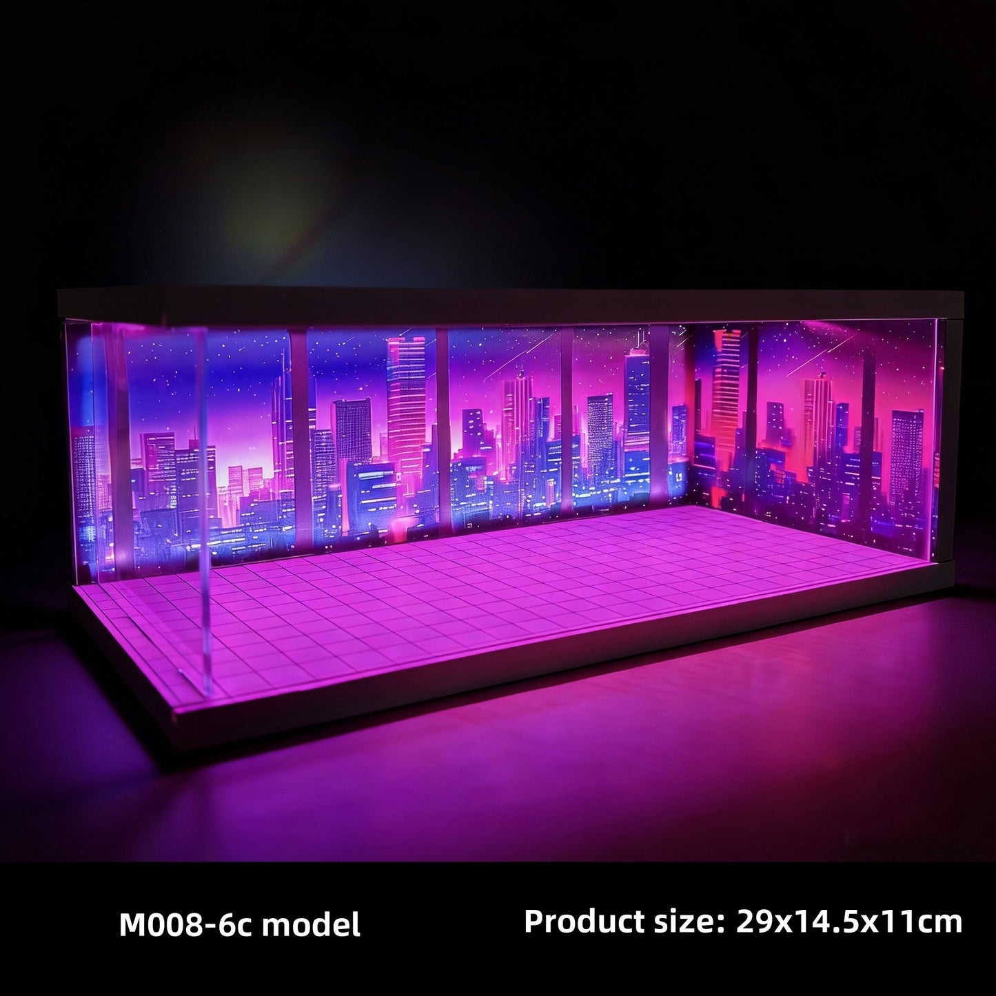 Cyberpunk LED Diecast Display Garage – 1:64 Collector Diorama 🌆🏁