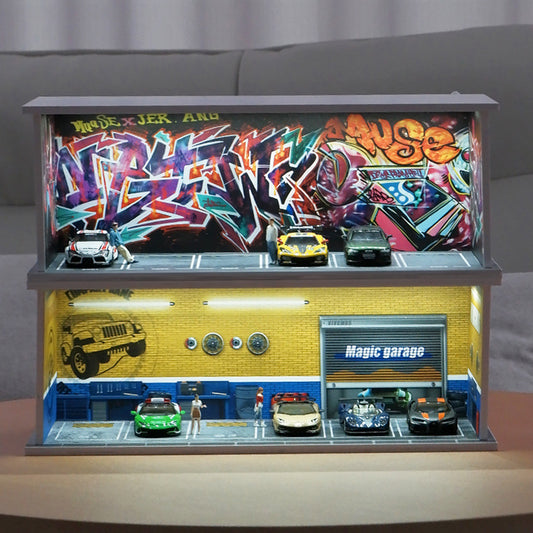 Miniature Alloy Garage Display Model with Lights