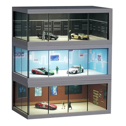 Luxury LED Collector Showroom Display – 1:64 Garage Diorama 🏎️✨