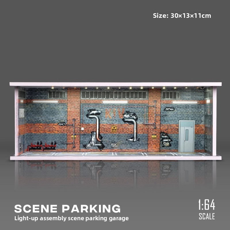 Miniature Alloy Garage Display Model with Lights